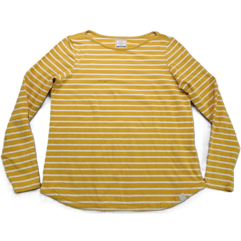 Fat Face Classic Breton Striped Top LS Tee Cotton Women 8 Buttercup Yellow Shirt